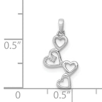 14k White Gold .01ct. Diamond Four Hearts Pendant-PM4930-001-WA
