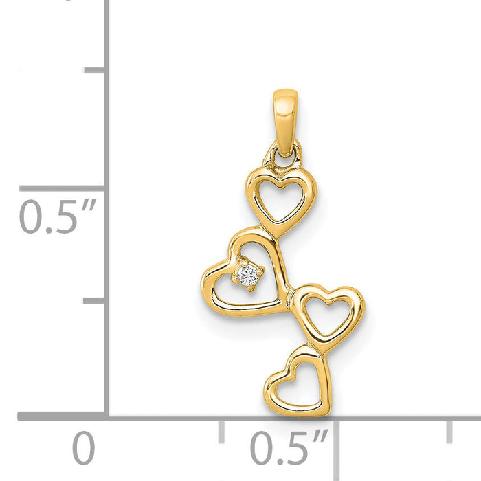 14k Diamond Heart Pendant-PM4930-001-YA