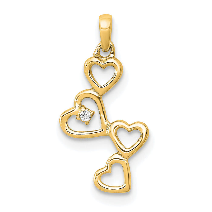 14k Diamond Heart Pendant-PM4930-001-YA