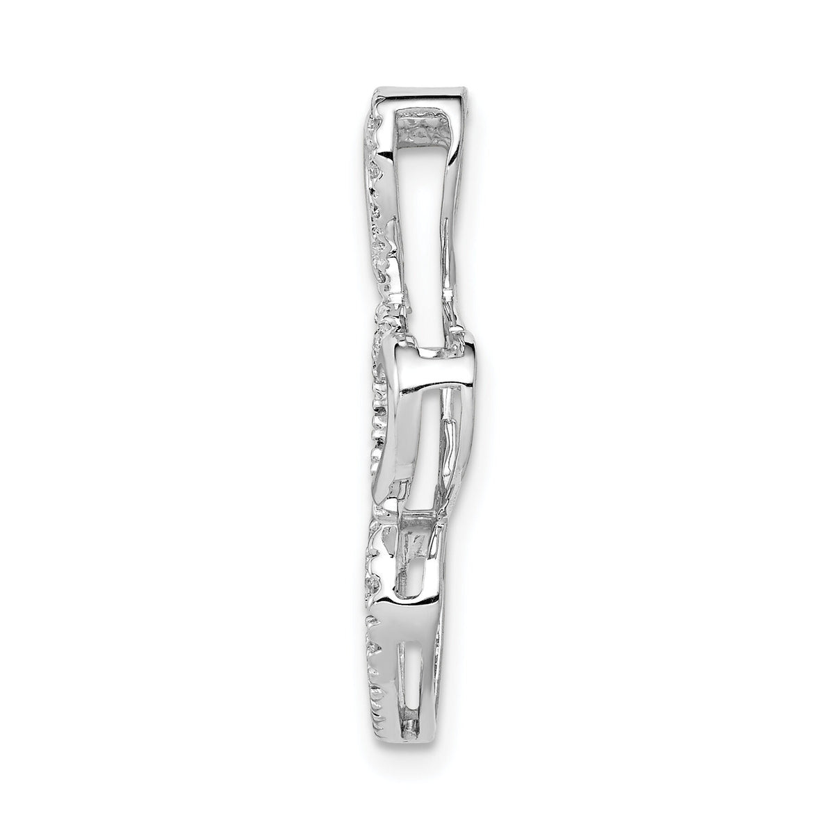 14k White Gold 1/10ct. Diamond Triple Heart Chain Slide-PM4931-010-WA