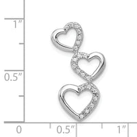 14k White Gold 1/10ct. Diamond Triple Heart Chain Slide-PM4931-010-WA