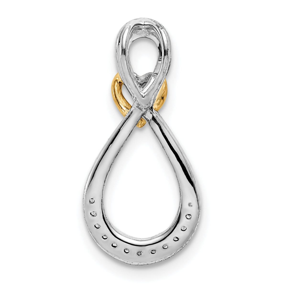 14k Two-tone 1/20ct. Diamond Infinity w/Heart Chain Slide-PM4933-006-WYA