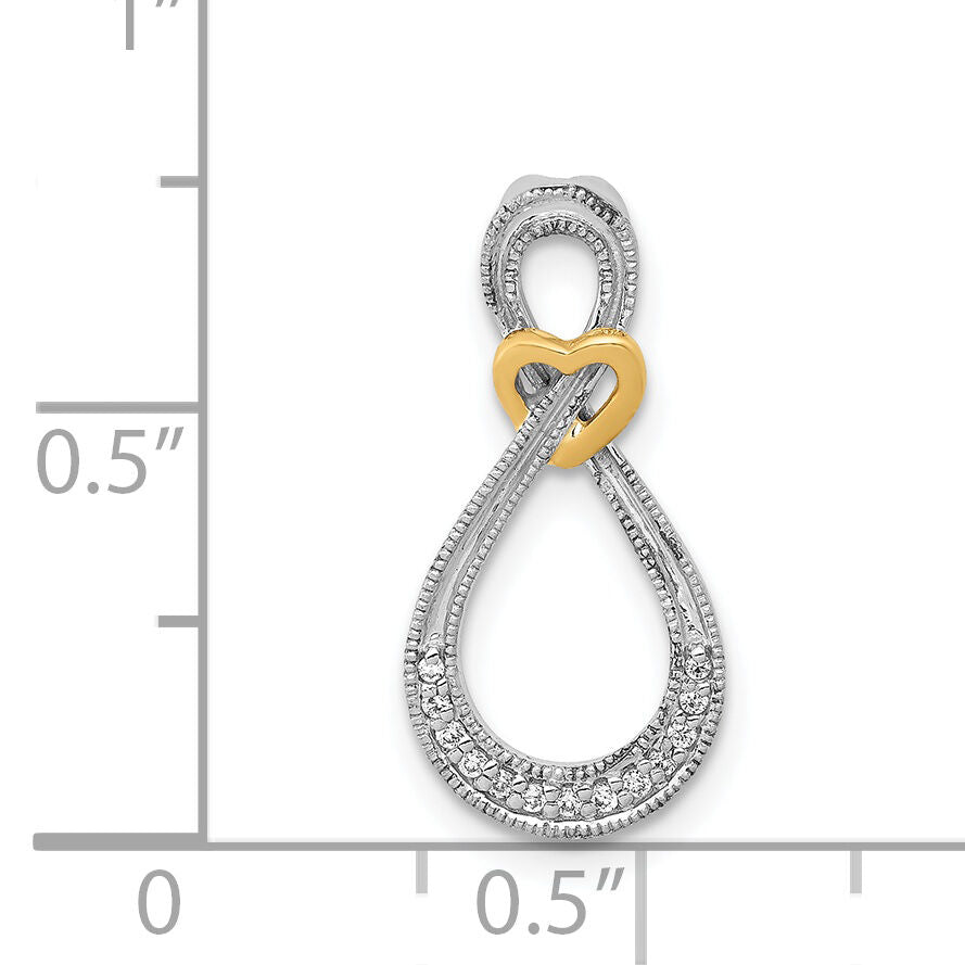14k Two-tone 1/20ct. Diamond Infinity w/Heart Chain Slide-PM4933-006-WYA