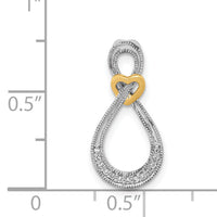 14k Two-tone 1/20ct. Diamond Infinity w/Heart Chain Slide-PM4933-006-WYA