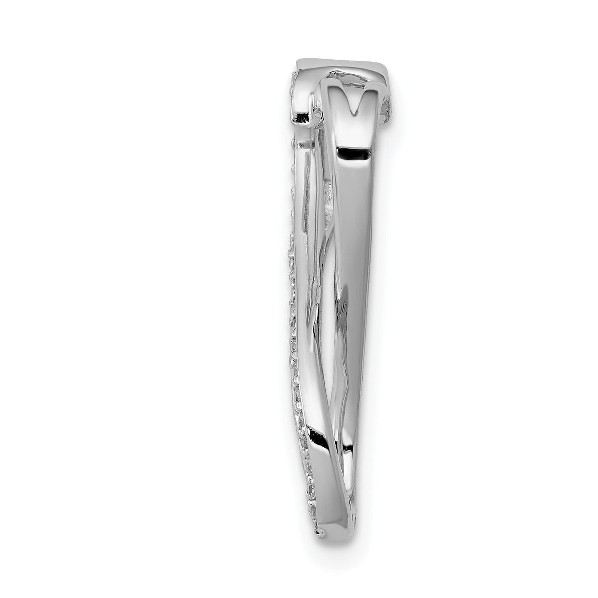 14k White Gold Diamond Freeform Heart Infinity Chain Slide-PM4935-010-WA