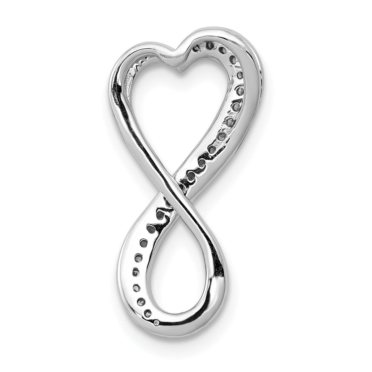14k White Gold Diamond Freeform Heart Infinity Chain Slide-PM4935-010-WA