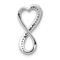 14k White Gold Diamond Freeform Heart Infinity Chain Slide-PM4935-010-WA