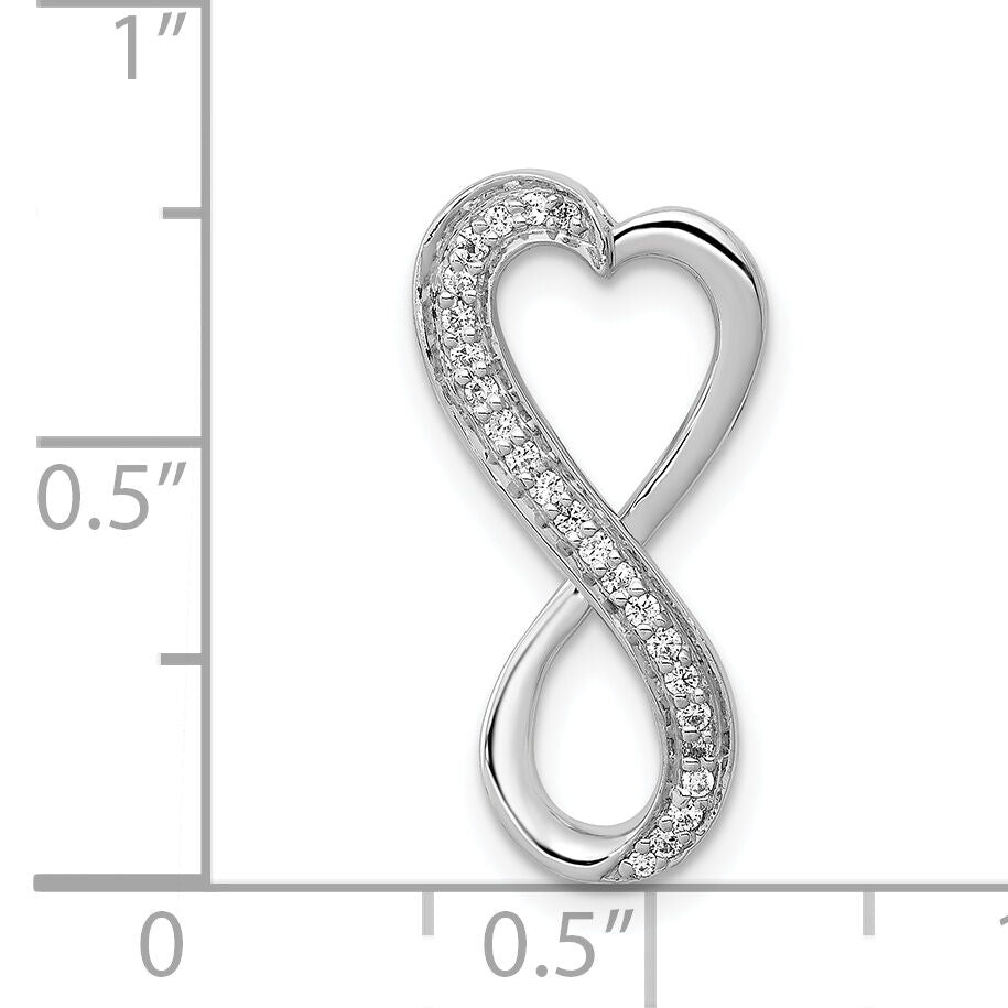 14k White Gold Diamond Freeform Heart Infinity Chain Slide-PM4935-010-WA