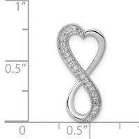 14k White Gold Diamond Freeform Heart Infinity Chain Slide-PM4935-010-WA