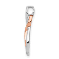14k White and Rose Gold Diamond Double Infinity Chain Slide-PM4936-007-WRA