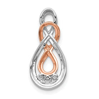 14k White and Rose Gold Diamond Double Infinity Chain Slide-PM4936-007-WRA