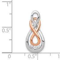 14k White and Rose Gold Diamond Double Infinity Chain Slide-PM4936-007-WRA