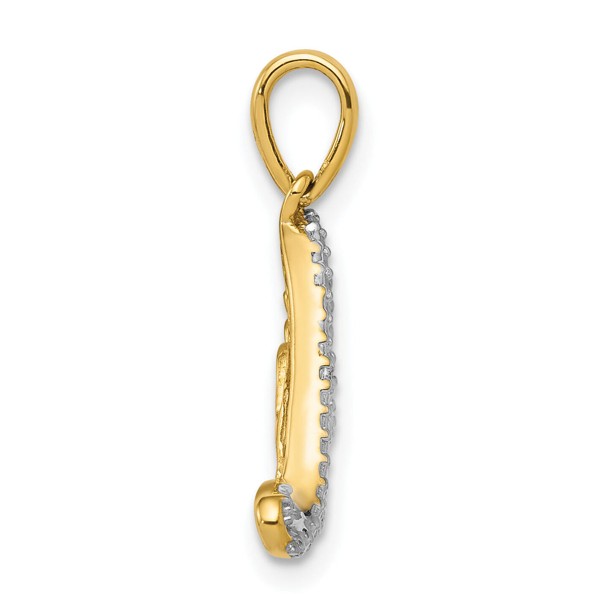 14k w/Rhodium .02ct. Diamond LOVE Pendant-PM4940-002-YA