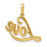 14k w/Rhodium .02ct. Diamond LOVE Pendant-PM4940-002-YA
