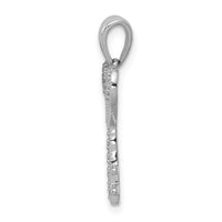 14k White Gold 1/20ct. Diamond Heart Key Pendant-PM4941-005-WA