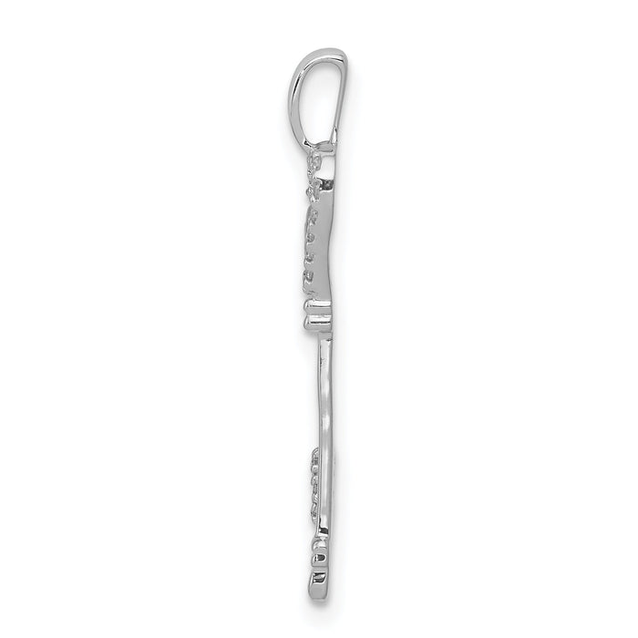 14k White Gold 1/10ct. Diamond Heart Key Pendant-PM4942-010-WA
