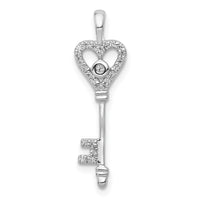 14k White Gold 1/10ct. Diamond Heart Key Pendant-PM4942-010-WA