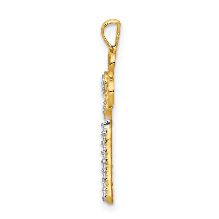 14k Diamond Club Key Pendant-PM4944-008-YA