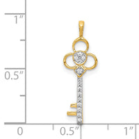 14k Diamond Club Key Pendant-PM4944-008-YA