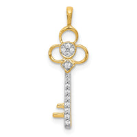14k Diamond Club Key Pendant-PM4944-008-YA