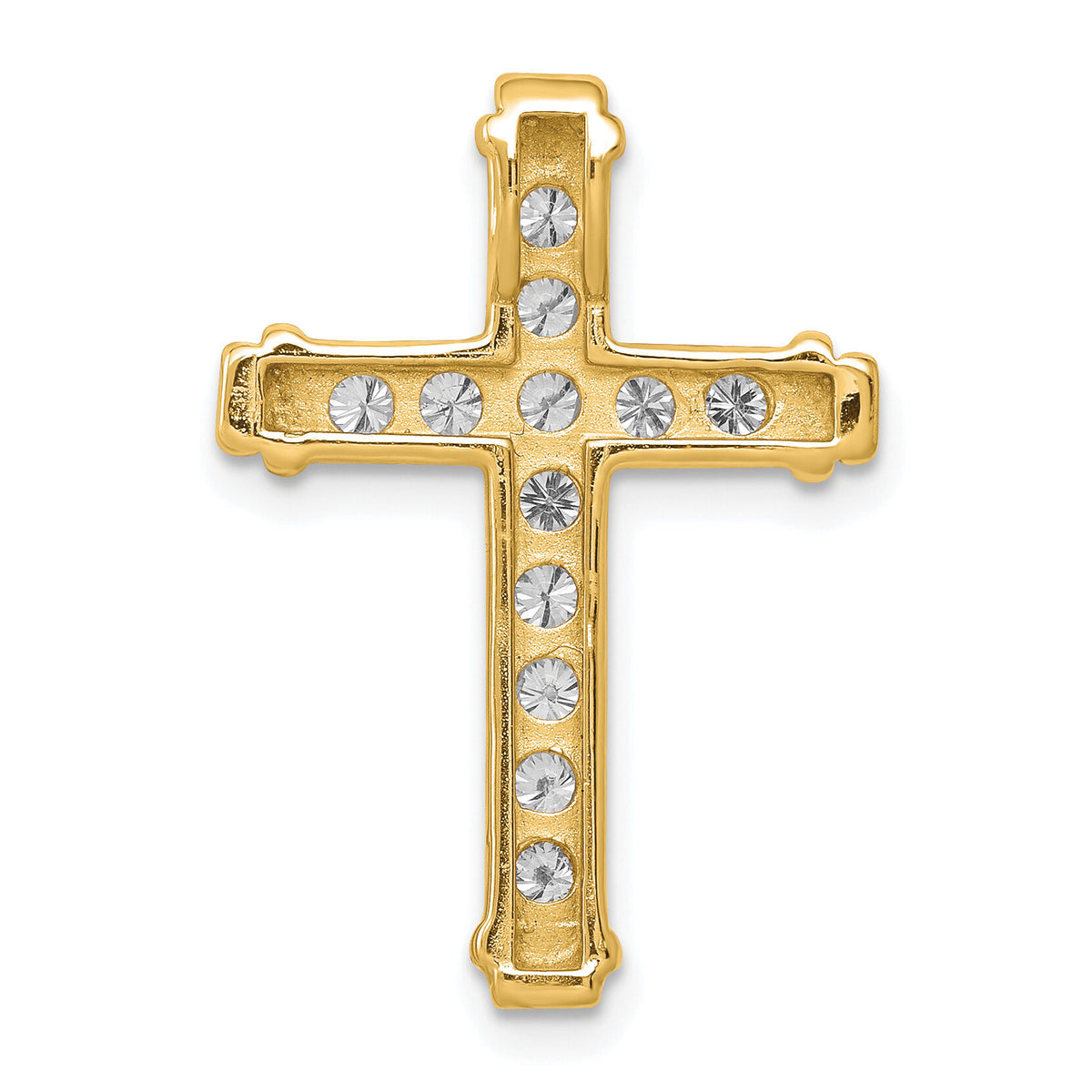 14k AA 3/8ct. Diamond Latin Cross Chain Slide-PM4955-040-YA