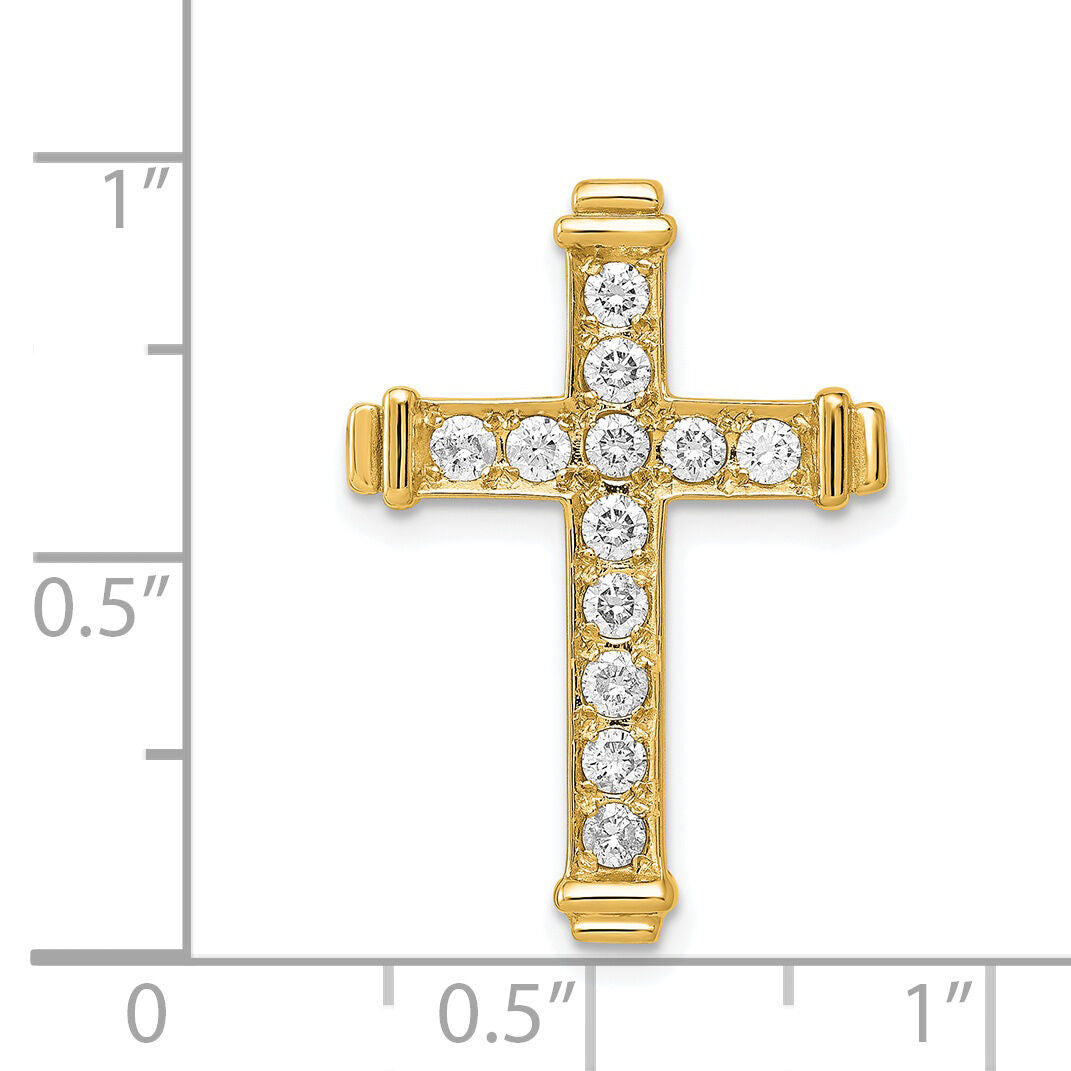 14k AA 3/8ct. Diamond Latin Cross Chain Slide-PM4955-040-YA