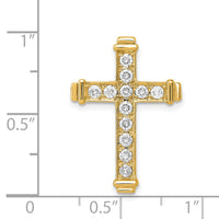 14k AA 3/8ct. Diamond Latin Cross Chain Slide-PM4955-040-YA