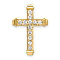 14k AA 3/8ct. Diamond Latin Cross Chain Slide-PM4955-040-YA
