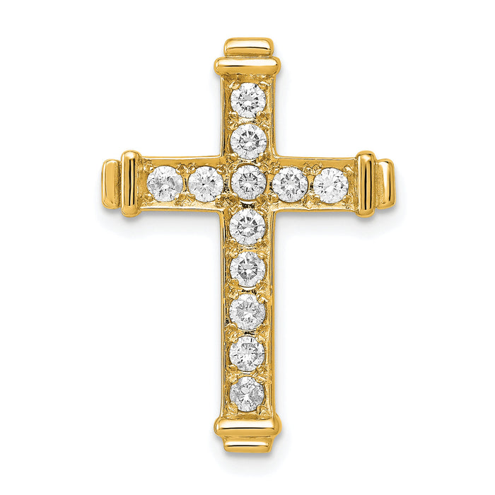 14k AA 3/8ct. Diamond Latin Cross Chain Slide-PM4955-040-YA
