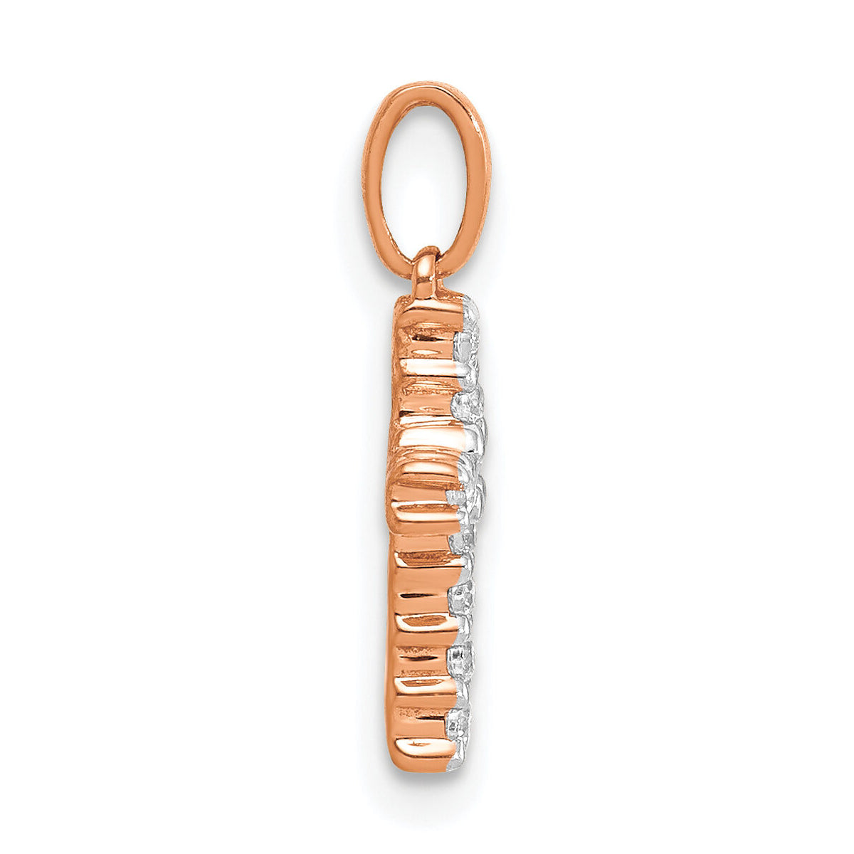 14k Rose Gold Diamond Latin Cross Pendant-PM4956-010-RA