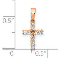 14k Rose Gold Diamond Latin Cross Pendant-PM4956-010-RA