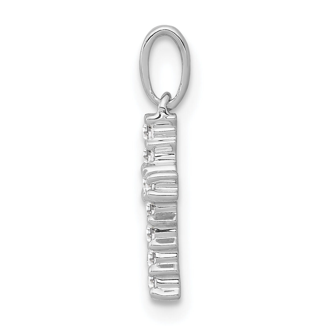 14k White Gold Diamond Latin Cross Pendant-PM4956-010-WA
