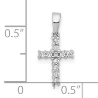 14k White Gold Diamond Latin Cross Pendant-PM4956-010-WA