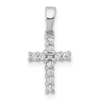 14k White Gold Diamond Latin Cross Pendant-PM4956-010-WA