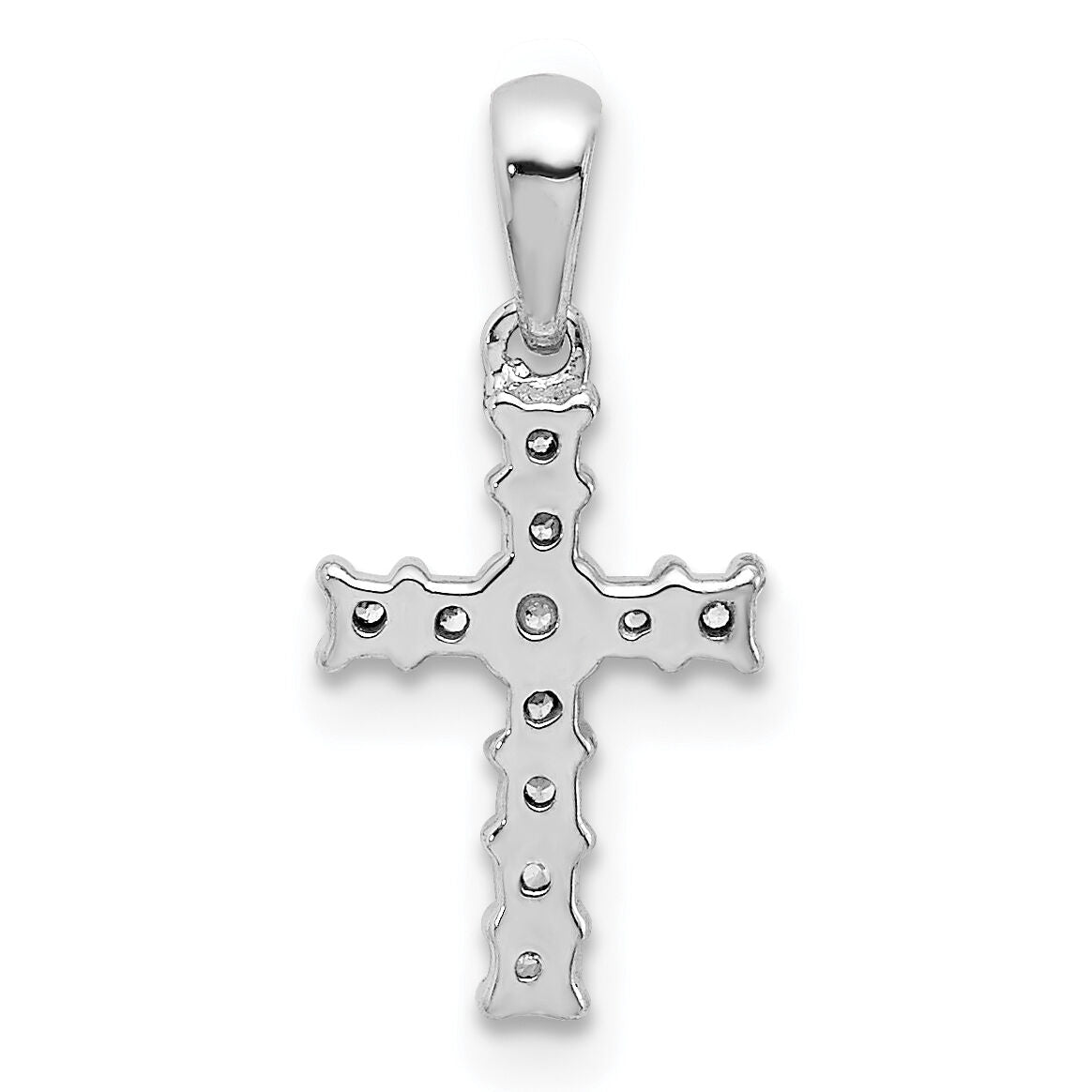 14k White Gold 1/20ct. Diamond Latin Cross Pendant-PM4957-006-WA