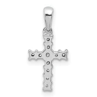 14k White Gold 1/20ct. Diamond Latin Cross Pendant-PM4957-006-WA