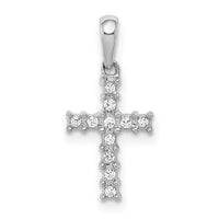 14k White Gold 1/20ct. Diamond Latin Cross Pendant-PM4957-006-WA