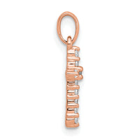 14k Rose Gold Polished Diamond Cross Pendant-PM4958-010-RA