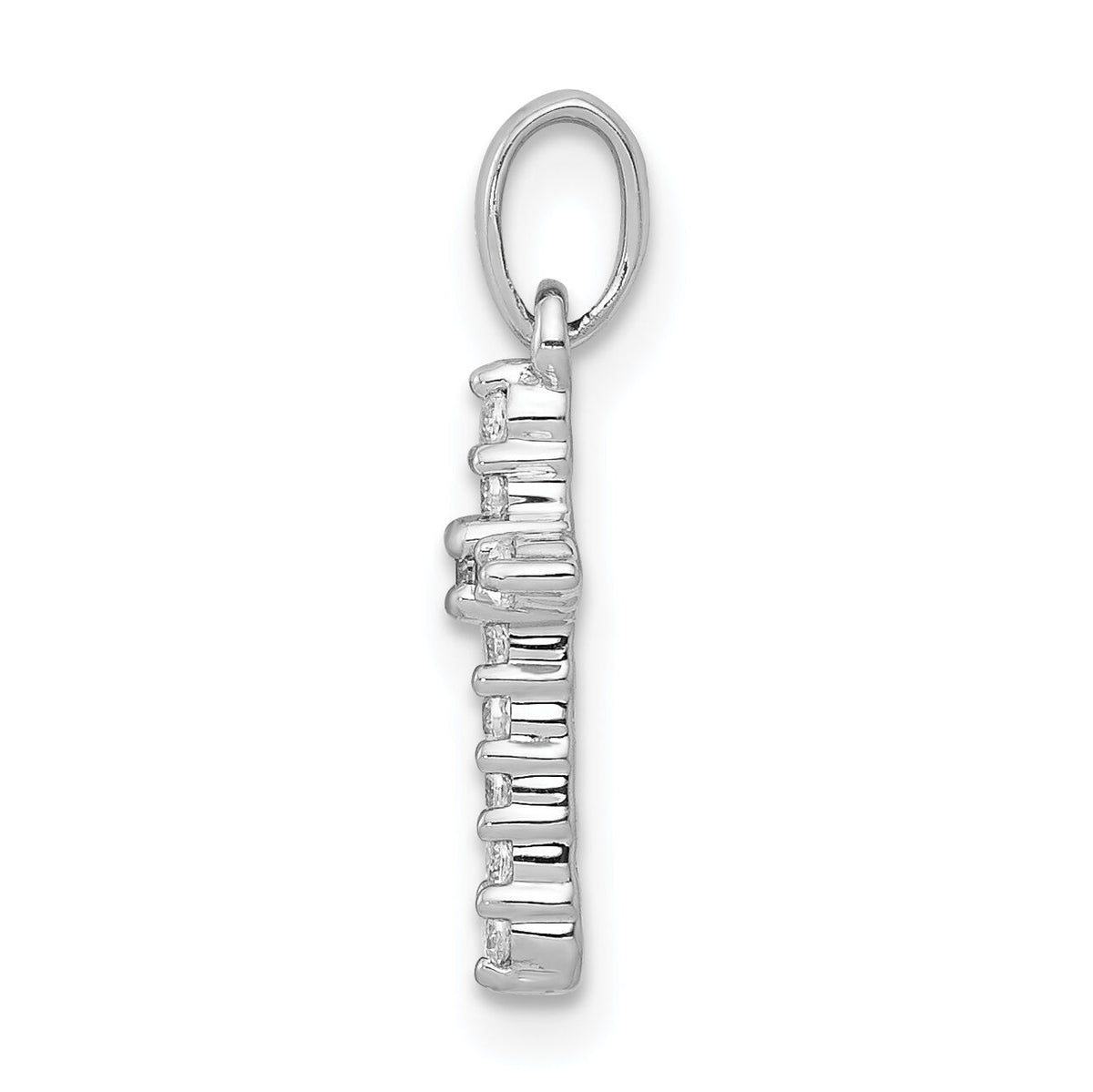 14k White Gold Polished Diamond Cross Pendant-PM4958-010-WA