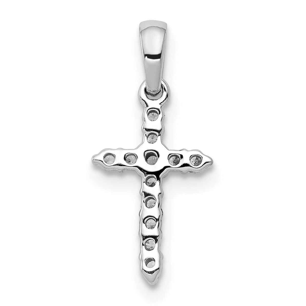 14k White Gold Polished Diamond Cross Pendant-PM4958-010-WA
