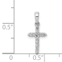 14k White Gold Polished Diamond Cross Pendant-PM4958-010-WA