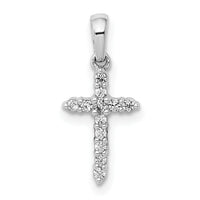 14k White Gold Polished Diamond Cross Pendant-PM4958-010-WA