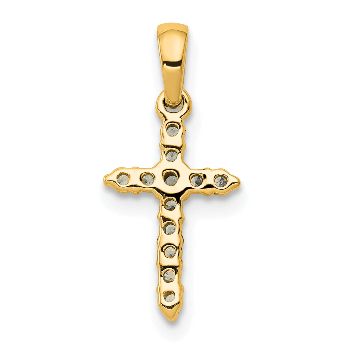 14k Yellow Gold Polished Diamond Cross Pendant-PM4958-010-YA