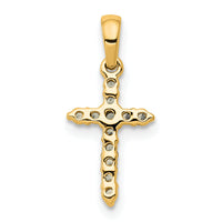 14k Yellow Gold Polished Diamond Cross Pendant-PM4958-010-YA