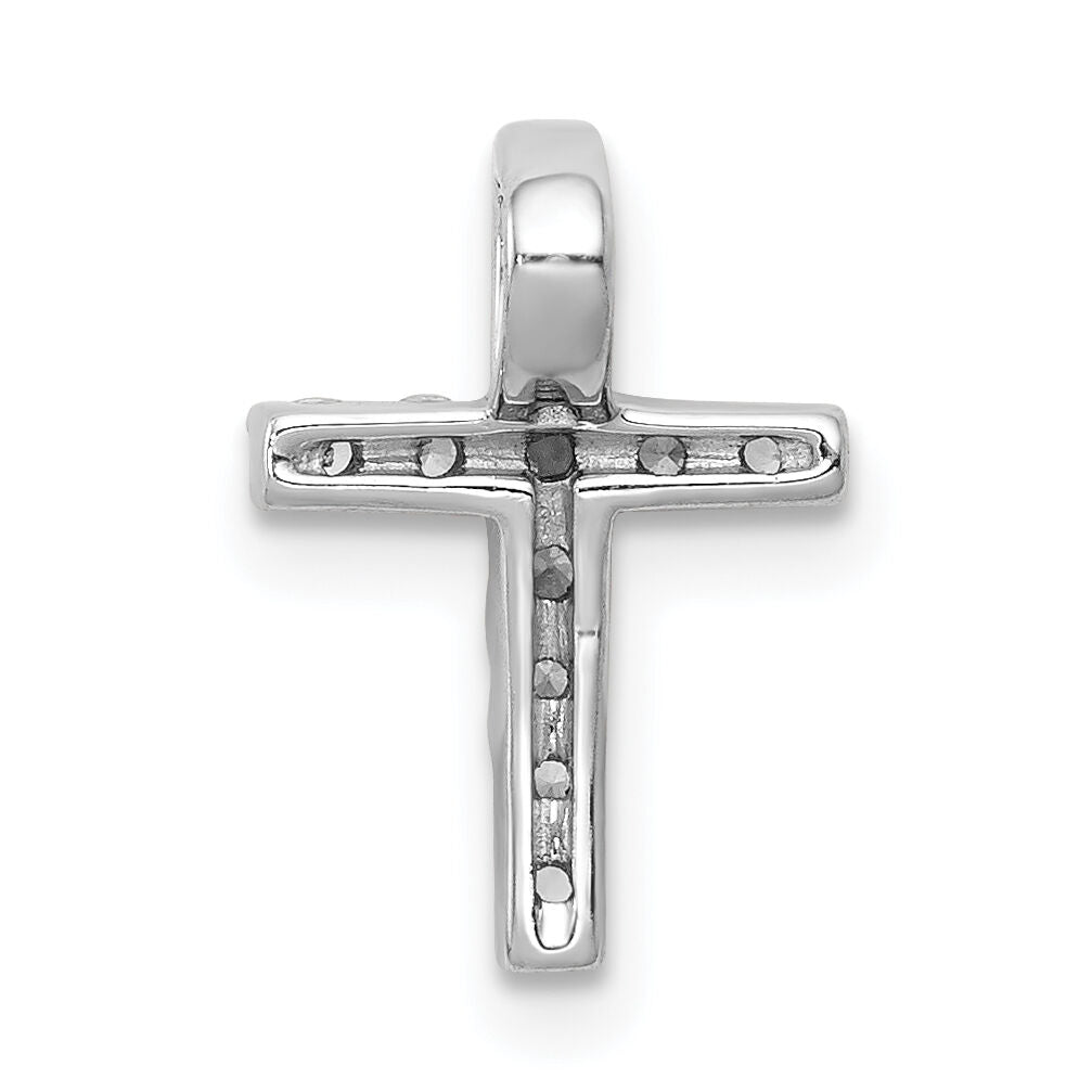 14k White Gold 1/5ct. Diamond Latin Cross Chain Slide-PM4962-020-WA