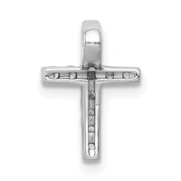14k White Gold 1/5ct. Diamond Latin Cross Chain Slide-PM4962-020-WA
