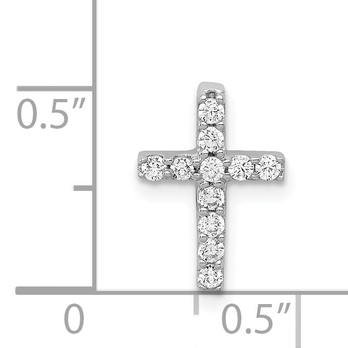14k White Gold 1/5ct. Diamond Latin Cross Chain Slide-PM4962-020-WA