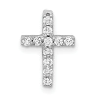 14k White Gold 1/5ct. Diamond Latin Cross Chain Slide-PM4962-020-WA