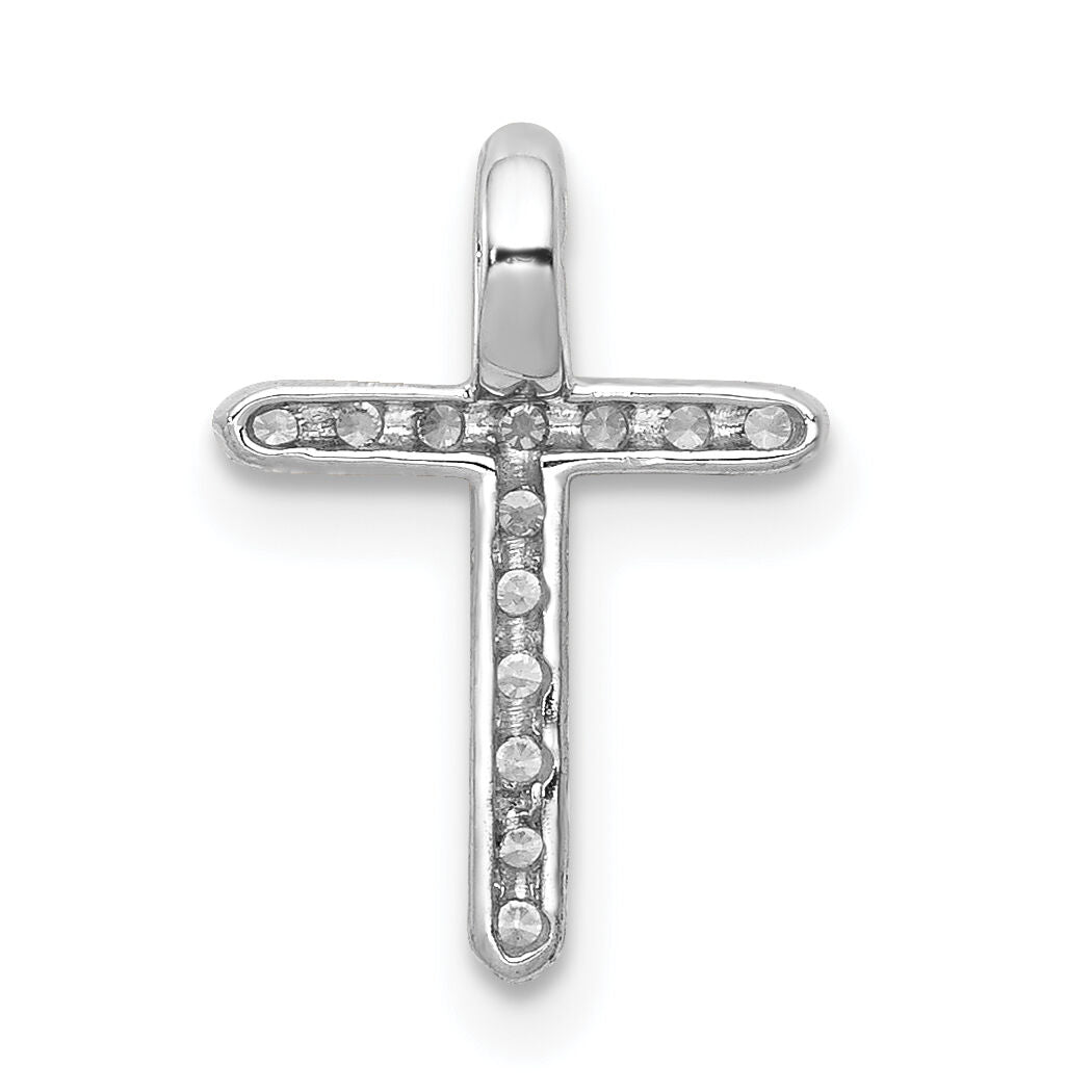 14k White Gold Diamond Cross Pendant-PM4963-013-WA