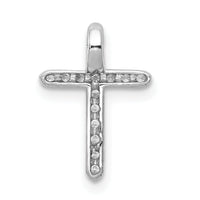 14k White Gold Diamond Cross Pendant-PM4963-013-WA